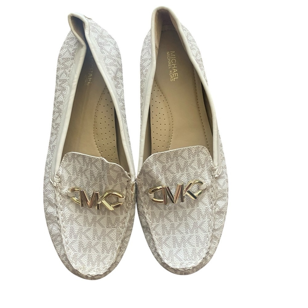 Michael Kors Reed Signature Patterned Loafers with Gold Accent